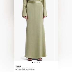 New with tags TWP Silk Green Maxi Skirt size 4